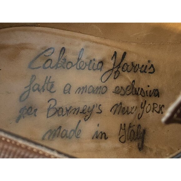 Calzoleria Harris Italy Barney's NY Handmade Oxford Wing Tip Dress Shoes Sz 10.5 - Picture 3 of 16